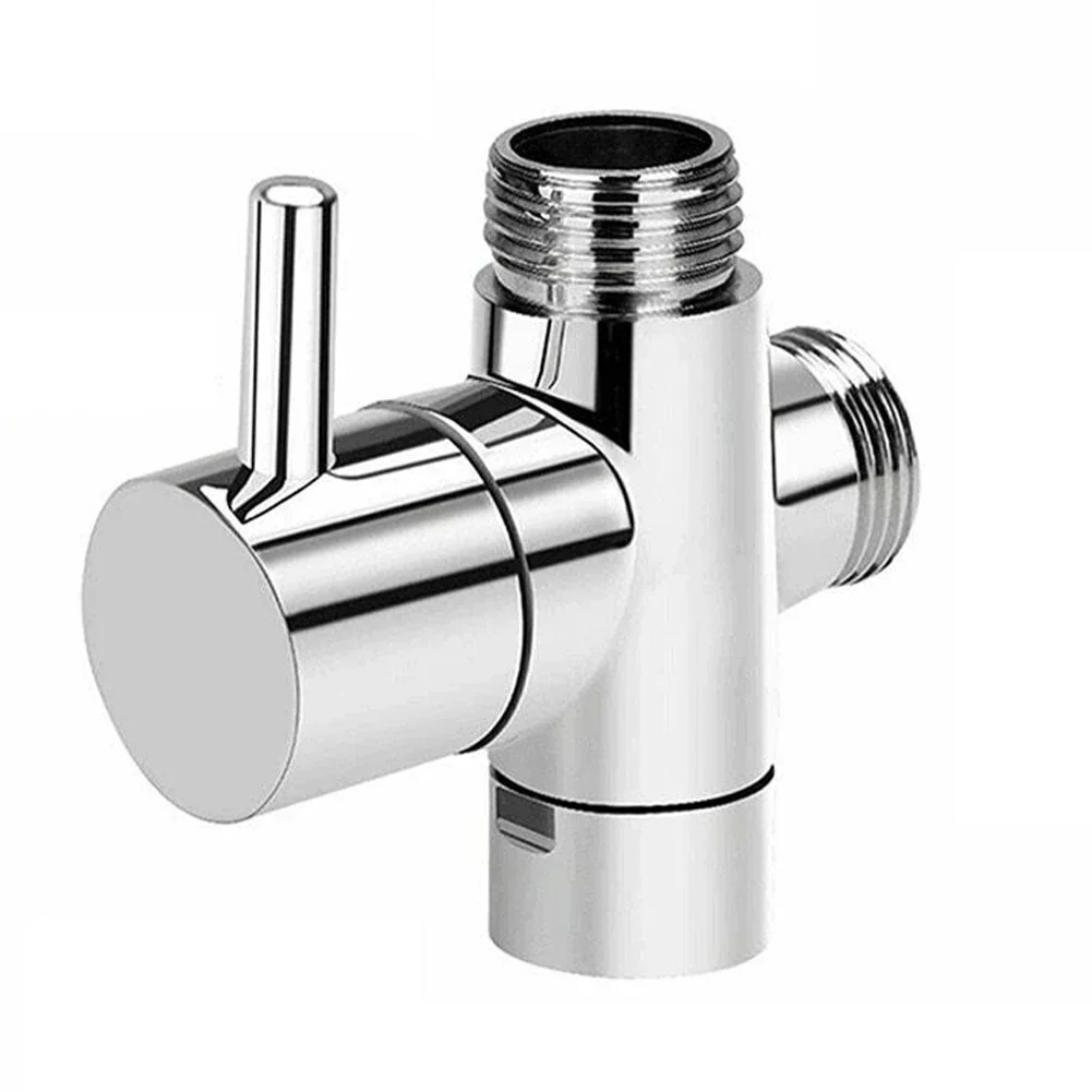 G1/2in 3 Way Brass Diverter Valve T Adapter Converter Chrome For Shower Head Diverter Valve Three-way Water Distribution Valve