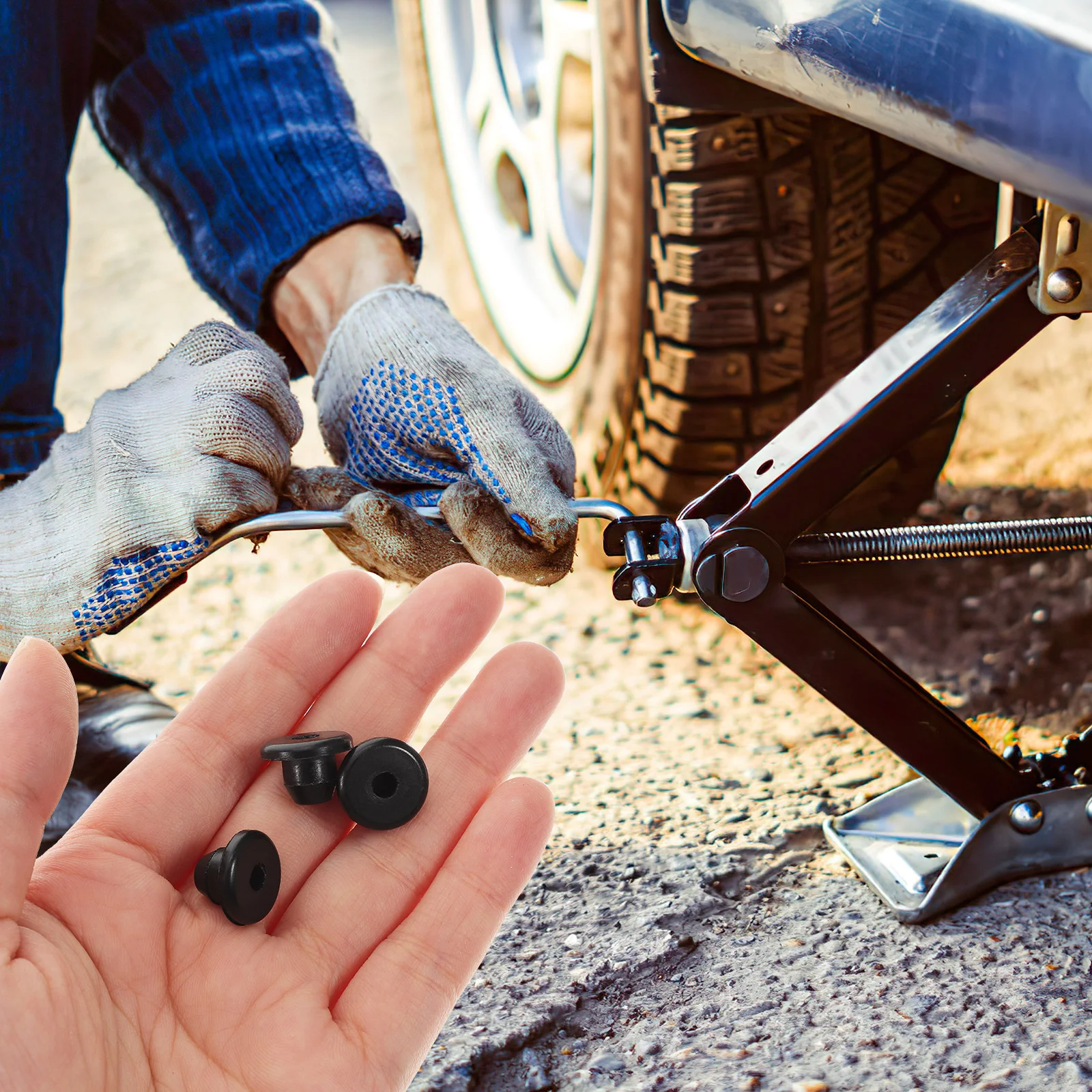 Tappi per adattatore di riempimento per martinetto per auto elettrica da 5 pezzi Tappo per olio di scarico Serbatoio carburante idraulico