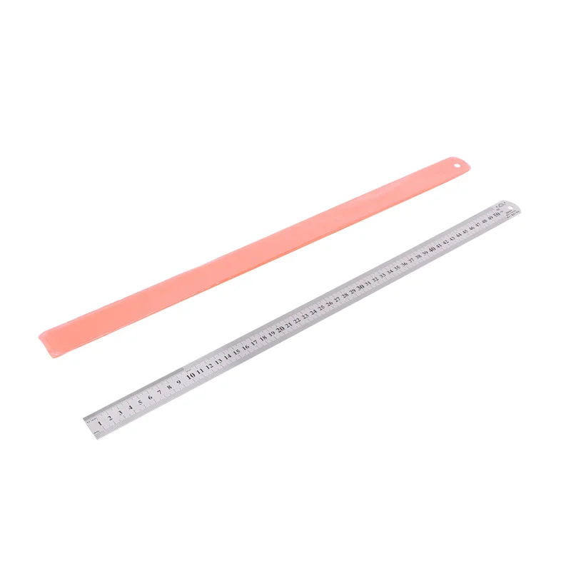 2025 New-6X Groove Right Stainless Steel Metric Ruler 50 Cm Stainless Metric Ruler