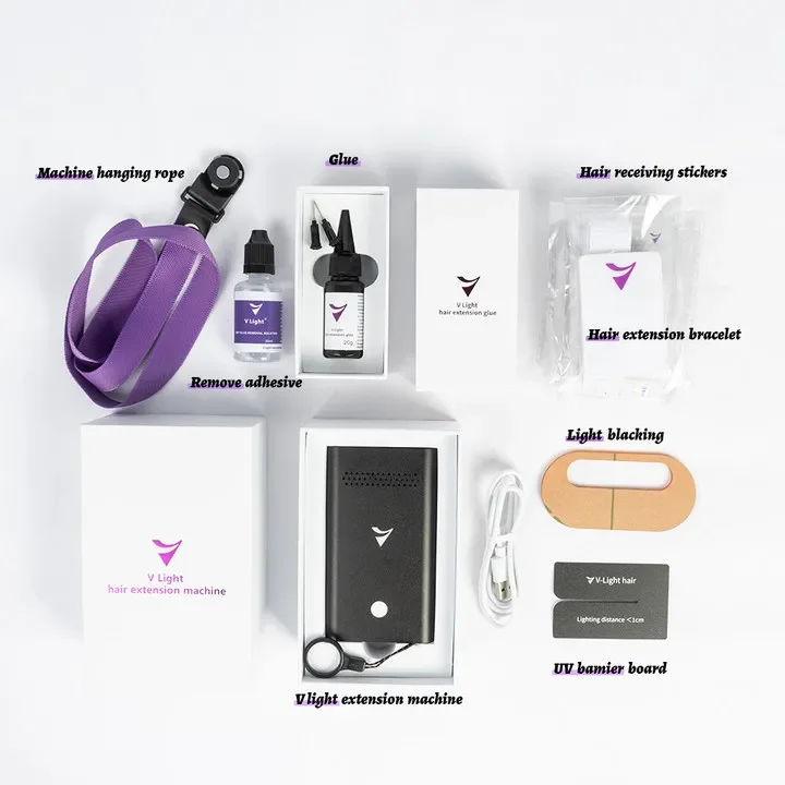 V-Light Hair Extension Machine Kit Fast Grafting Tool Firm and Traceless Tape Hair Extension Tool V Light Hair Machine for Salon