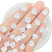 50 Pcs New Mini Kawaii Cartoon Cute White Ghost Resin Scrapbook Rhinestones 3D For DIY Manicure Accessories Decorations