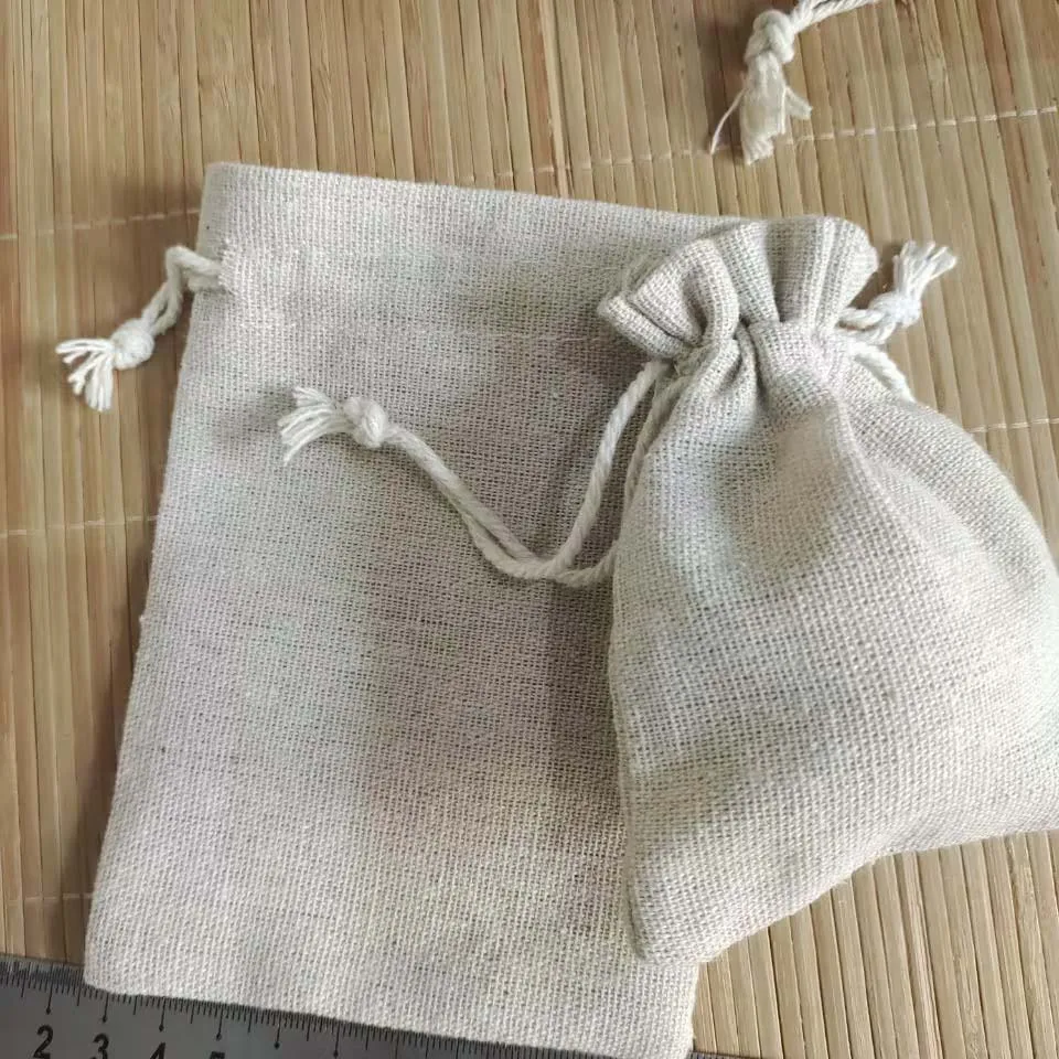 25pcs/lot 7x9 9x12 10x14 cm Jute Gift Bags Burlap Jewelry Bags Cotton Linen Drawstring Packaging Pouch Display Wedding Sack Bag