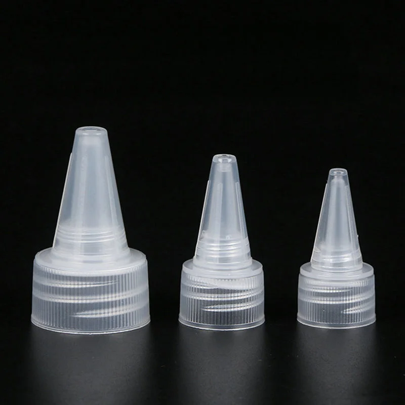 200pcs Plastic Pointed Tip Squeeze Screw Cap Lid Head Replacement 18mm 20mm 24mm 28mm For Glue Gel Bottle Container