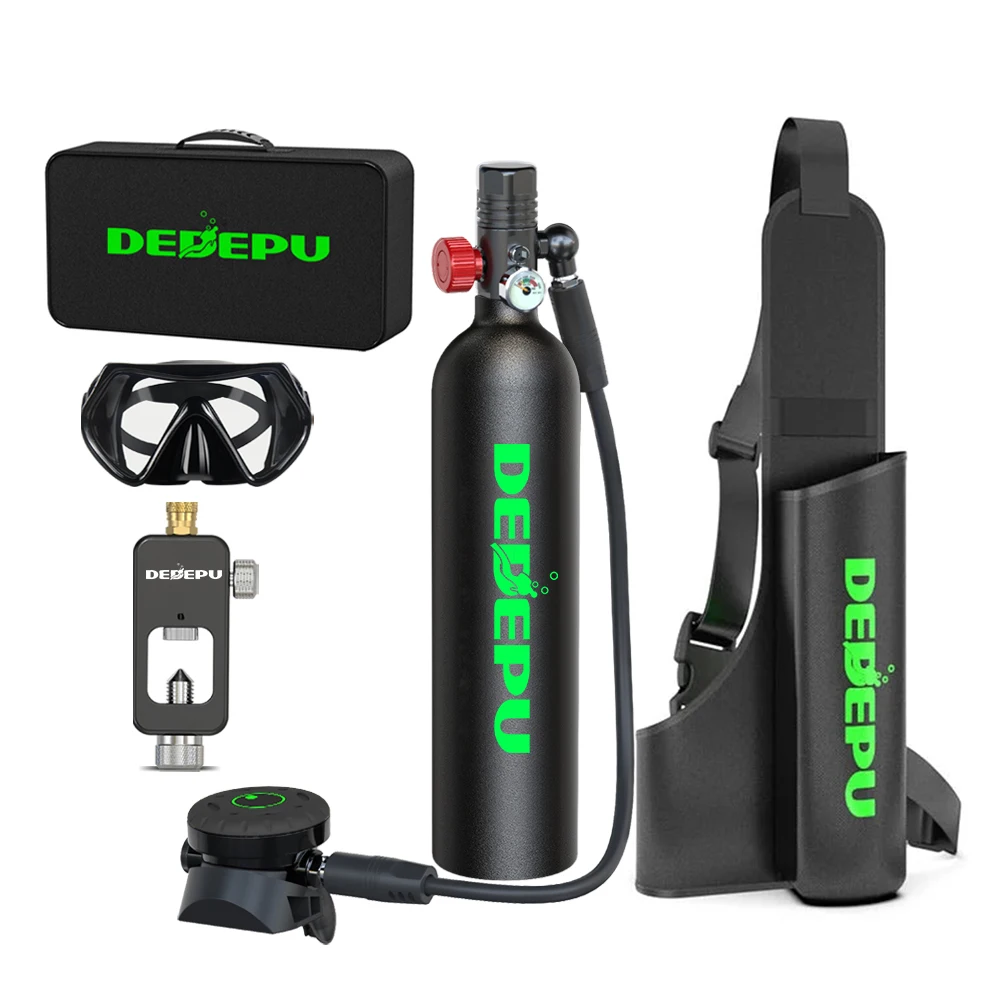 DEDEPU 1L Scuba Diving Tank Professional Diving Equipment Underwater Breathing Scuba Tank Oxygen Cylinder 15-25 Minutes