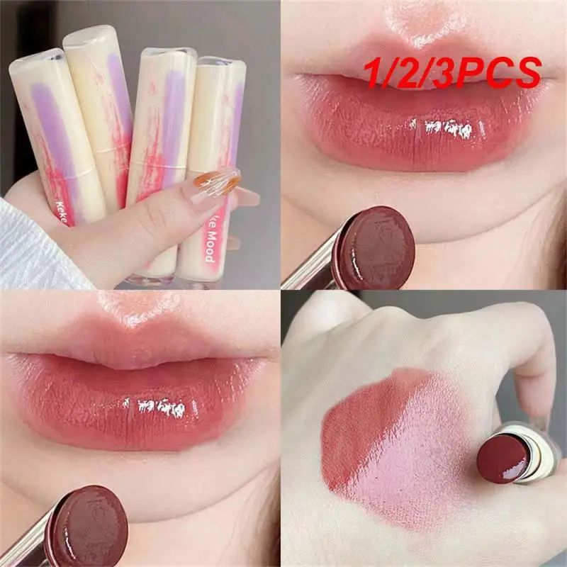 1/2/3PCS Water Gloss Lip Glaze Waterproof And Sweat Resistant 4 Color Codes Smooth Lip Gloss Long Term Makeup Holding 3.5g