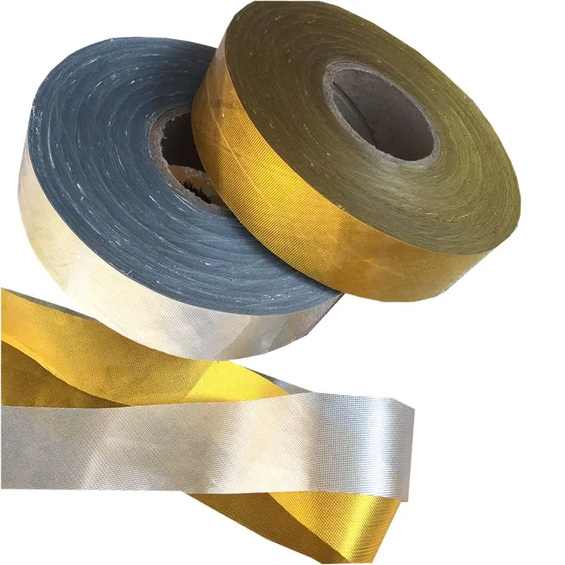 Metallisches Schrägband, 3 cm, 120 Meter, Gold, Silber, Polyester, Saumbindeband für Patchwork, DIY, Bastelzubehör, Nähen – Detail 2
