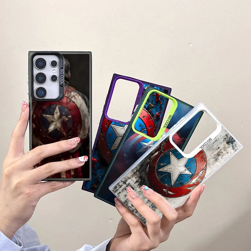 Vibranium Shield Captain America Case for Samsung Galaxy A07 A04 A04s A10 A20s A04e A05s A06 A50 A50s A20 Shockproof Phone Cover