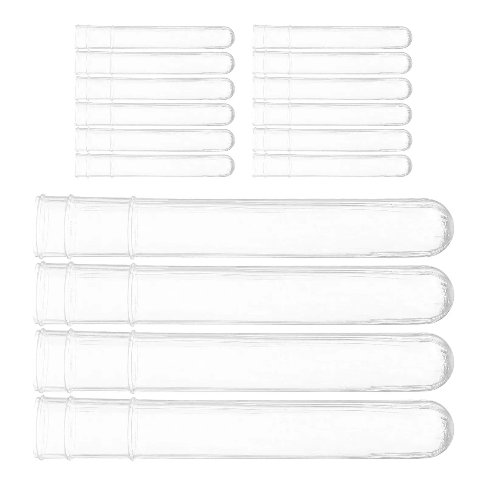 

100 Pcs Clear Plastic Test Tubes Blood Collection Tube Storage Compact Size Transparency Lab Applications plastic vials for lab