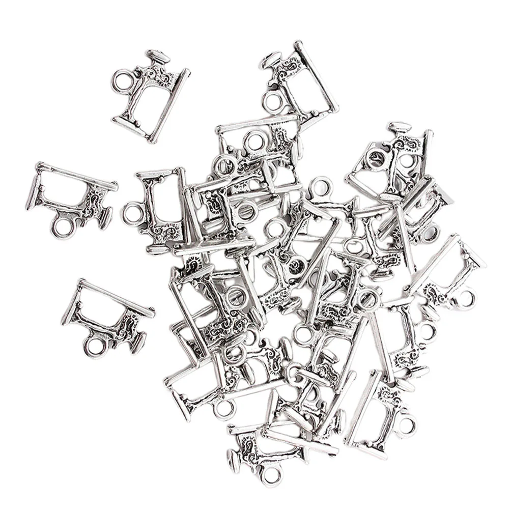 

40Pcs Silver Mini Sewing Machine Pendant Creative Charms DIY Jewelry Making Accessories for Necklace Bracelet Keychain