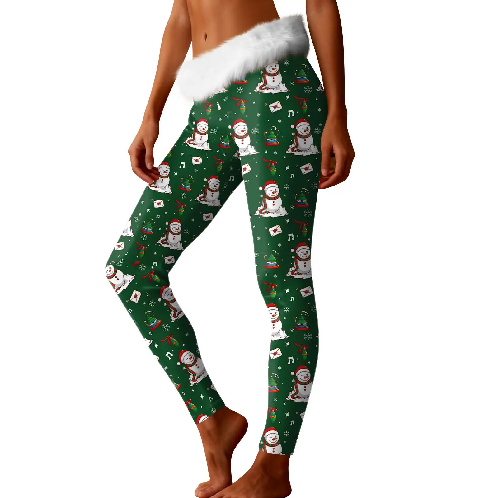 Christmas Printed Casual Leggings Ladies' Fashionable Casual Leggings Christmas Pattern Leggings Home Leggings