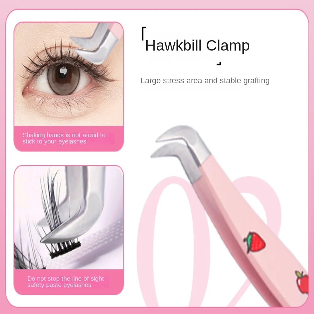 Nouveau 7 Types de pinces à faux cils antistatiques en acier inoxydable 3D Extension de cils pince à épiler bande incurvée outils de maquillage