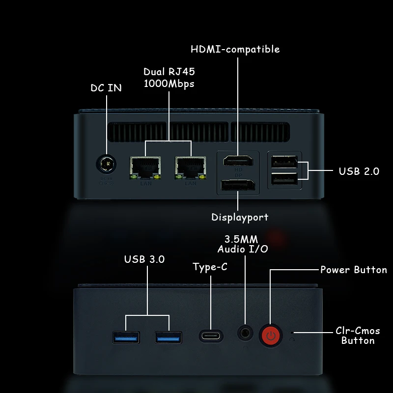 Mini PC ASL N6M Windows 11 Intel Alder Lake N100, 8 Go 16 Go DDR4, RAM 256 Go 512 Go, SSD M.2, WiFi 5 BT 5.1, Ordinateur de bureau en option