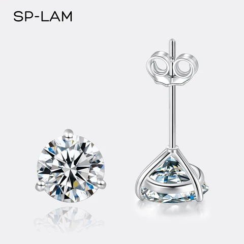 Серьги-гвоздики SP-LAM с муассанитом из серебра 925 — пример использования