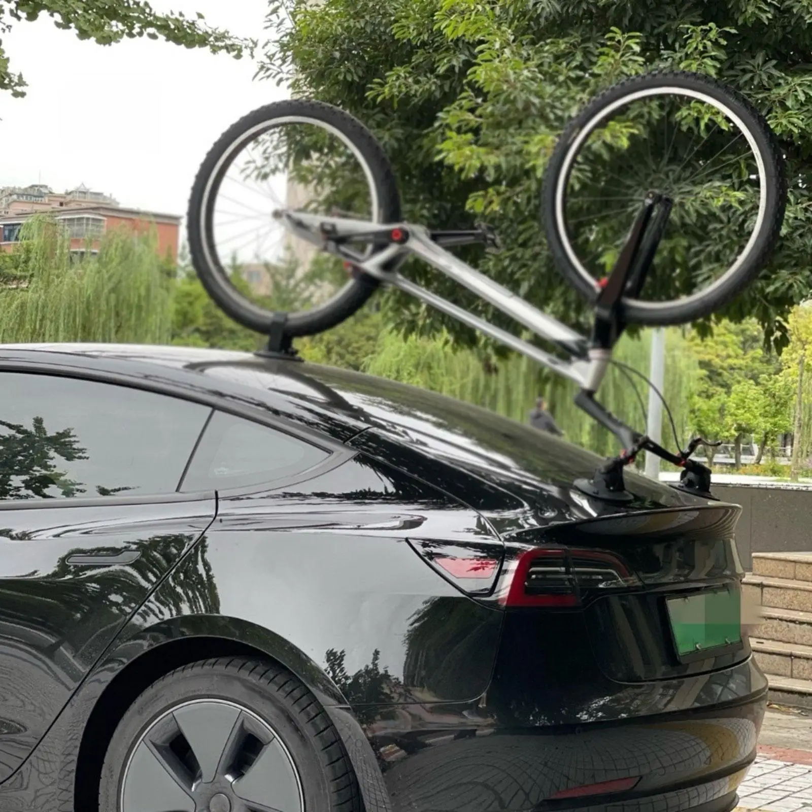 Roof Mount Bicycle Carrier Suction Cup Rack Black 20 Cm Base Quick Release Air Buttons for Car Bike Travel