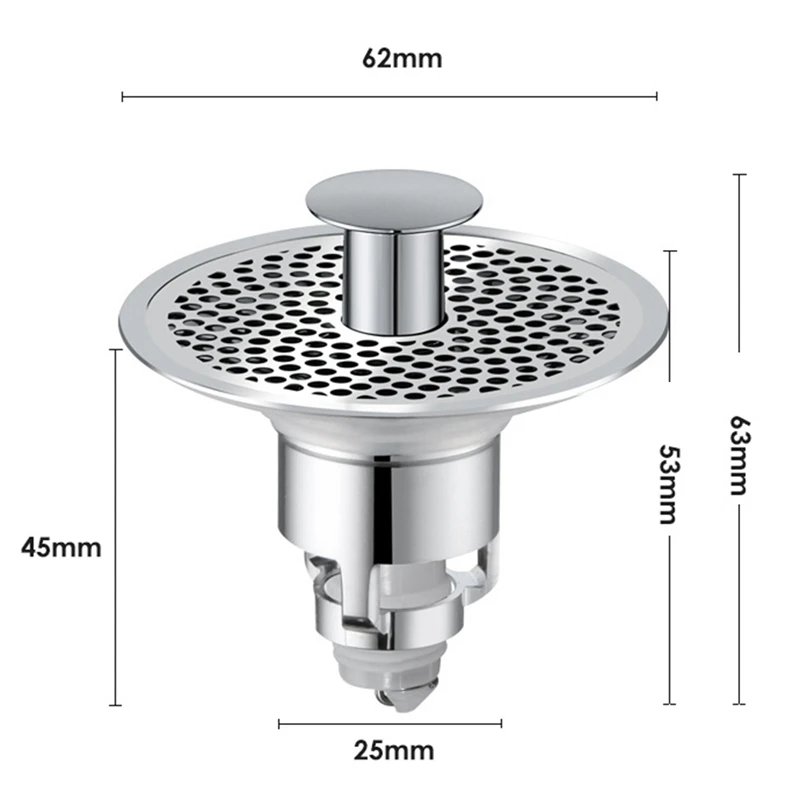 1 PCS Stainless Steel Mesh Sink Filter Kitchen Sewer Anti-Blocking Strainers Floor Drains Hair Catcher Waste Plug Filters