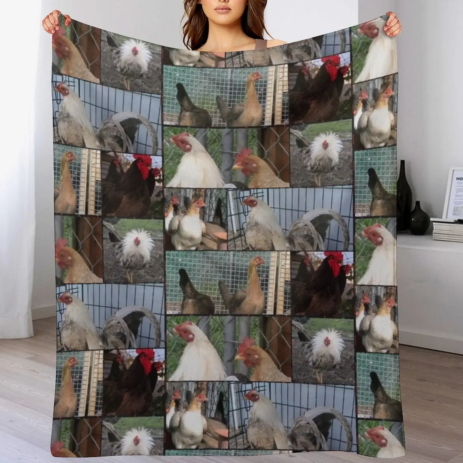 

Chickens Throw Blanket Multi Purpose Soft Warm Blanket for Home Travel