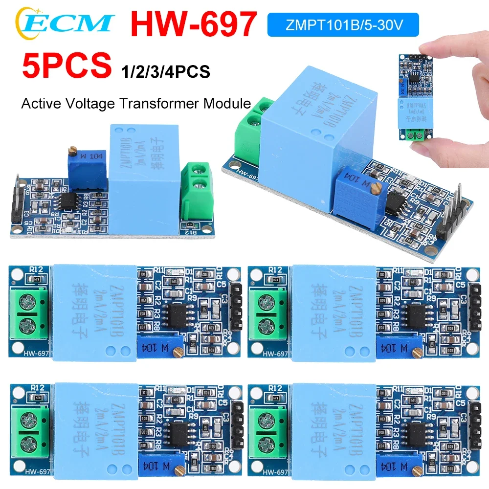 1-5PCS ZMPT101B Output Voltage Sensor Signal Acquisition Board Single Phase AC Power Supply Voltage Module 5-30V for Arduino