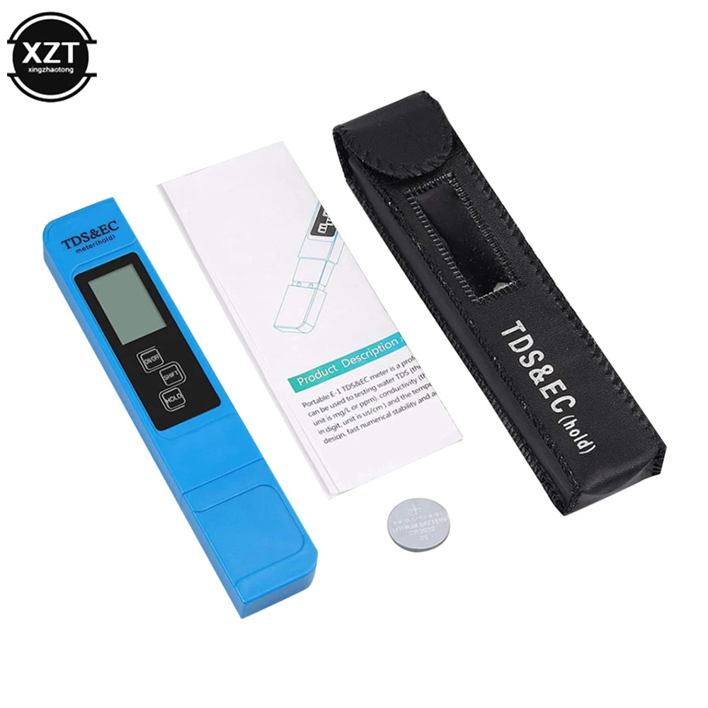 NEW White Digital Water Quality Tester TDS EC Meter Range 0-9990 Multifunctional Water Purity Temperature Meter TEMP PPM Tester