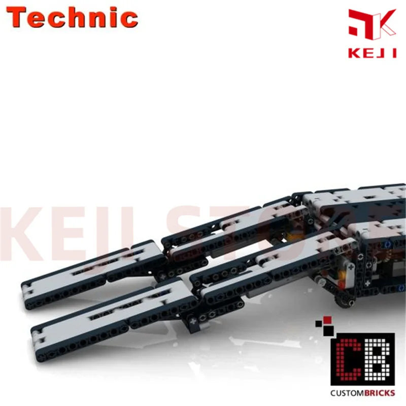 KEJI MOC-10554 Custom RC low loader with ramps Engineering Vehicle Building Blocks Bricks Kits Toys Chil