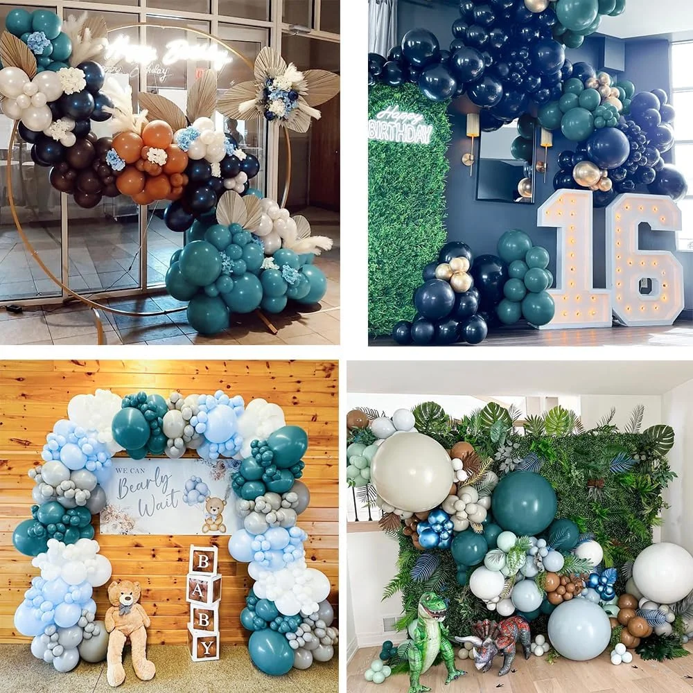 Staubiger blauer Ballon, blaue Geburtstagsballons, 5/10/12/18 Zoll, verschiedene Größen, blaugrüne blaue Luftballons für Geburtstags-Babyparty-Dekoration – Detail 8
