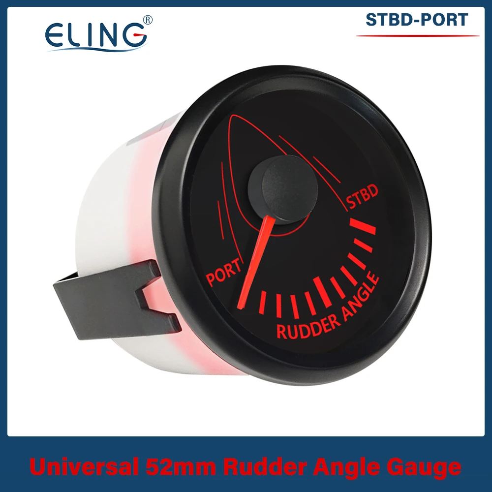 

ELING 85mm 52mm Rudder Angle Indicator Gauge 0-190ohm Signal 9-32V with Red Backlight for Marine Boat Yachts