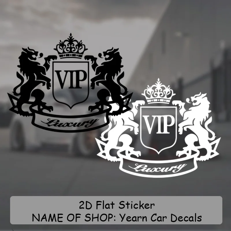 Black Double Lion Crown Luxury Sticker Transparent Vinyl Waterproof JDM Decal for Car Truck SUV Motorcycle Laptop