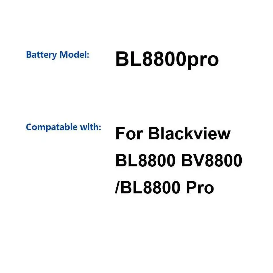 

For Blackview BV8800 BL8800 Pro High-Efficiency 8380Mah Mobile Phone Battery Premium Replacement Bl8800pro