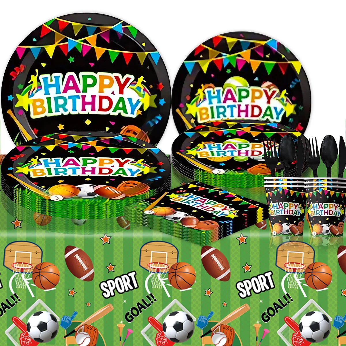 Disney Baseball &Rugby American Football Children's Birthday Party Paper Plates Napkin Decoration Party Supplies For Baby Shower