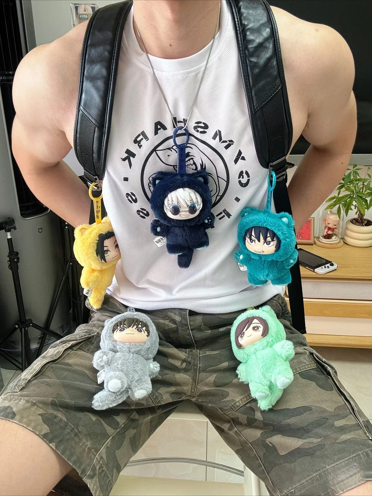 핫 정품 귀여운 주술회전 2 고양이 귀 플러시 시리즈 블라인드 박스 미스터리 박스 애니메이션 장난감 방 장식 수집 축제 선물