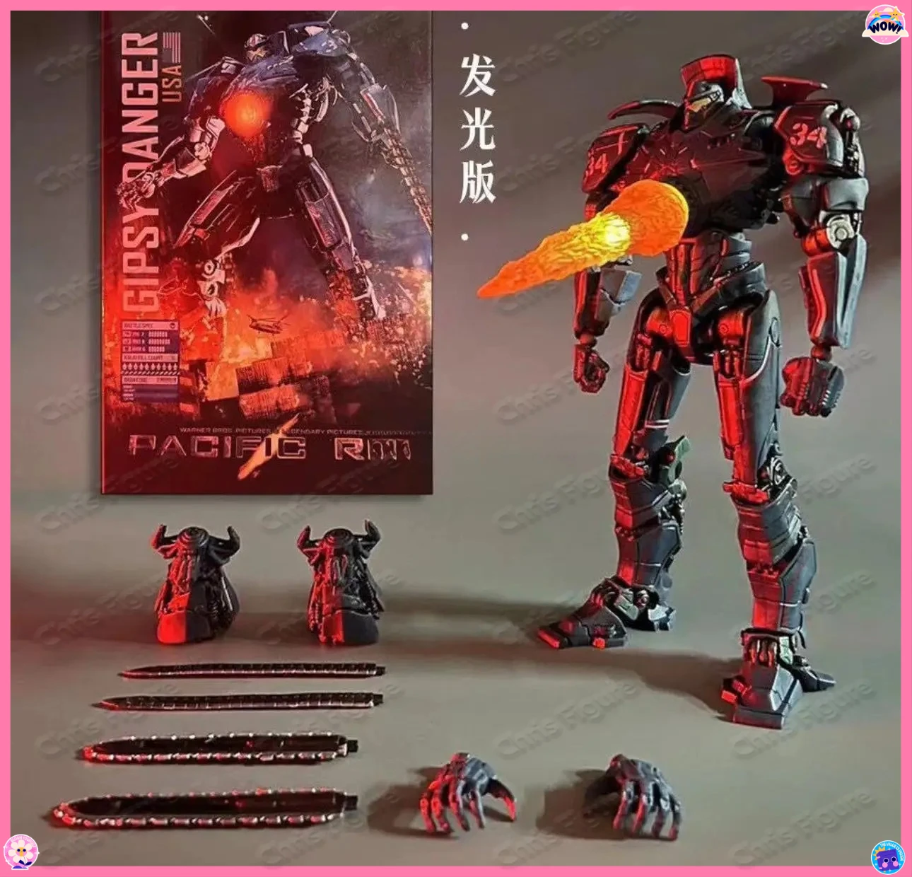 

NOW Light 20CM Emit NECA Figure Pacific Crimson Typhoon Gipsy Danger Cherno Alpha Model Toys Rim Collection Doll Gift【In Stock】
