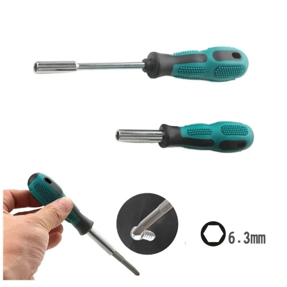 1pcs 1/4 Inch Hexagonal Screwdriver Bit Holder Handle Direct Insertion Screwdriver Handle With Non-Slip Extension For Screwdrive