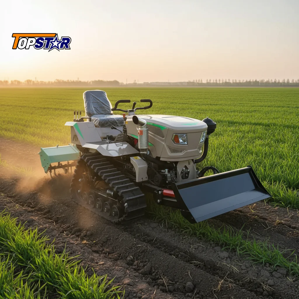 

35HP EPA Mini Track Tractor Front Loader Dozer Shovel Plowing Rotary Tiller Farm Custom