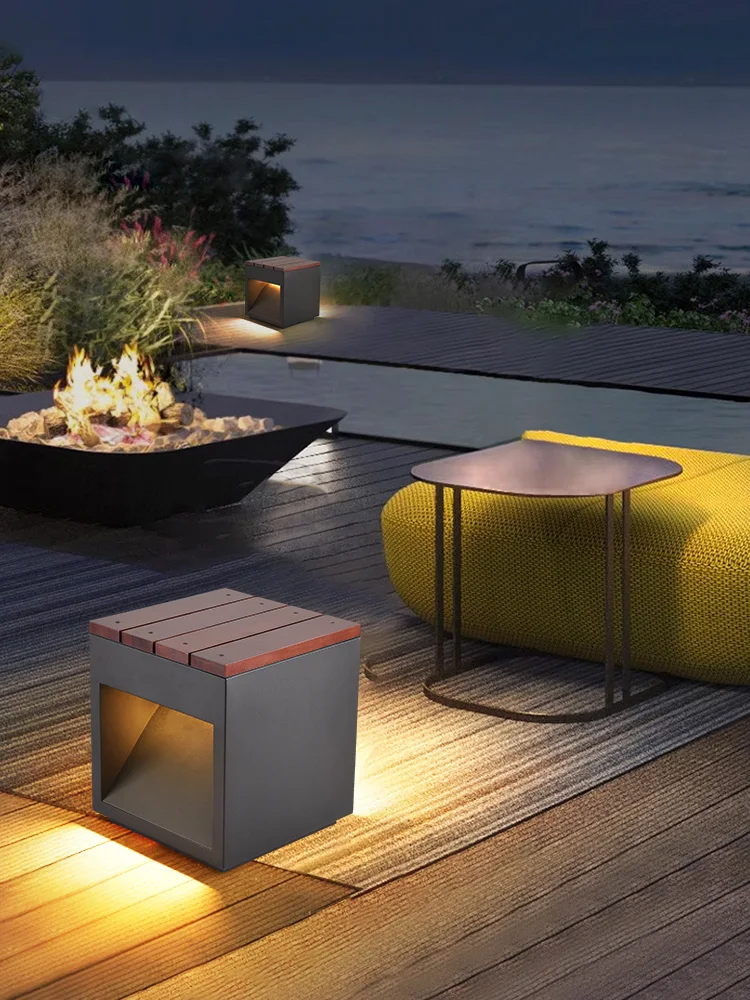 في الهواء الطلق مقاوم للماء الفولاذ المقاوم للصدأ أدى الفناء البراز ، الحديثة الحد الأدنى الفناء حديقة ضوء ، فيلا حديقة المناظر الطبيعية الخفيفة #4