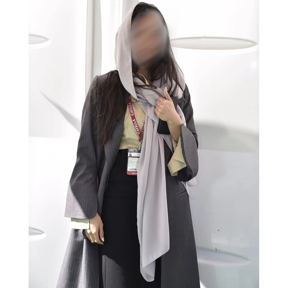 

Black Pinstripe Women's Blazer Formal Occasion Notch Lapel Long Jacket 1 Piece Casual Muslim Female Clothing Bespoke Outerwears