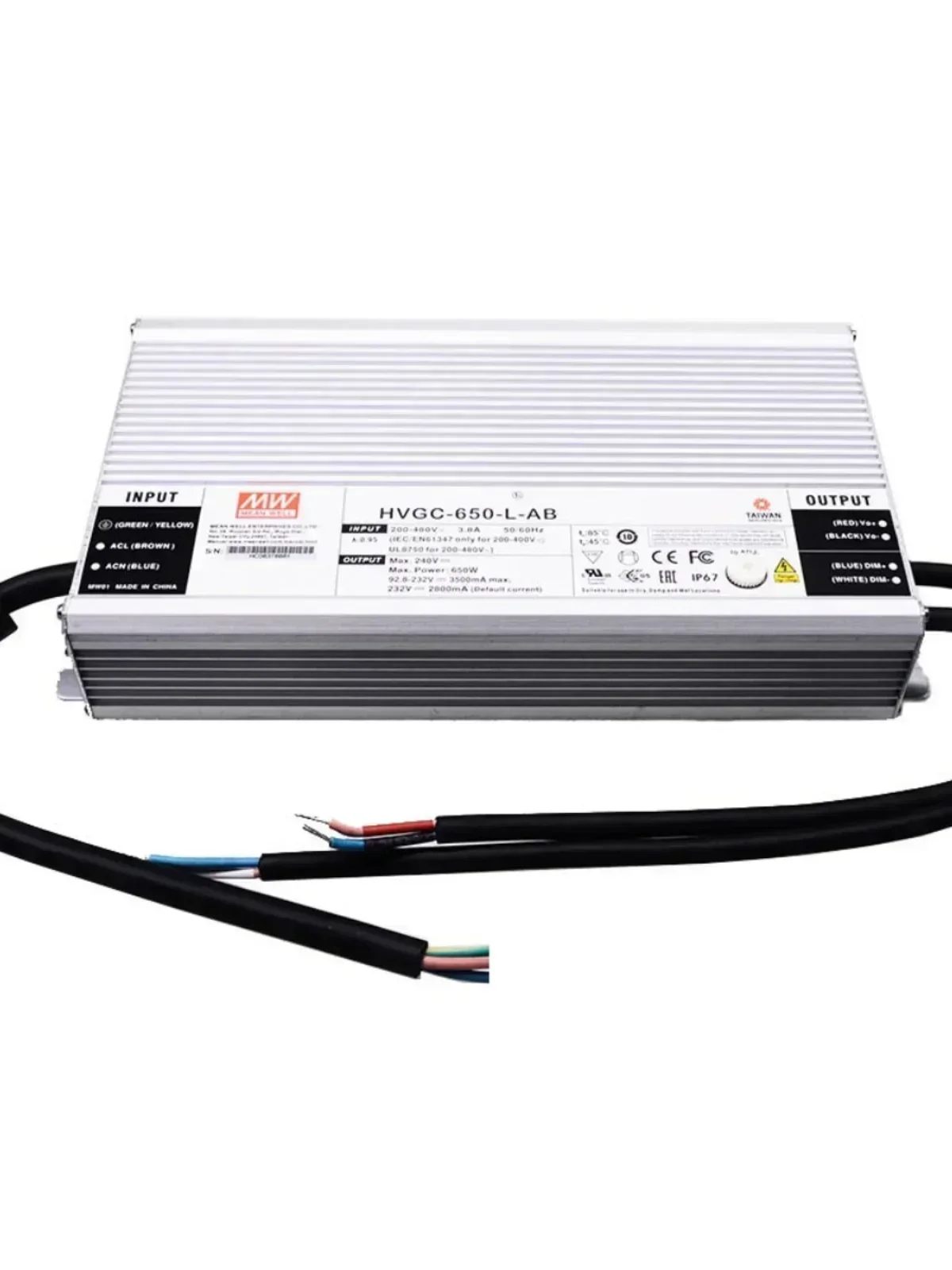 Mingwei Power Supply HVGC-650-M/L/H/U-AB 650W Constant Power LED Driver 3-in-1 Dimming