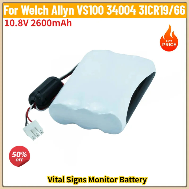 

For Welch Allyn VS100 34004 3ICR19/66 Vital Signs Monitor High Quality Replacement Battery 10.8V 2600mAh