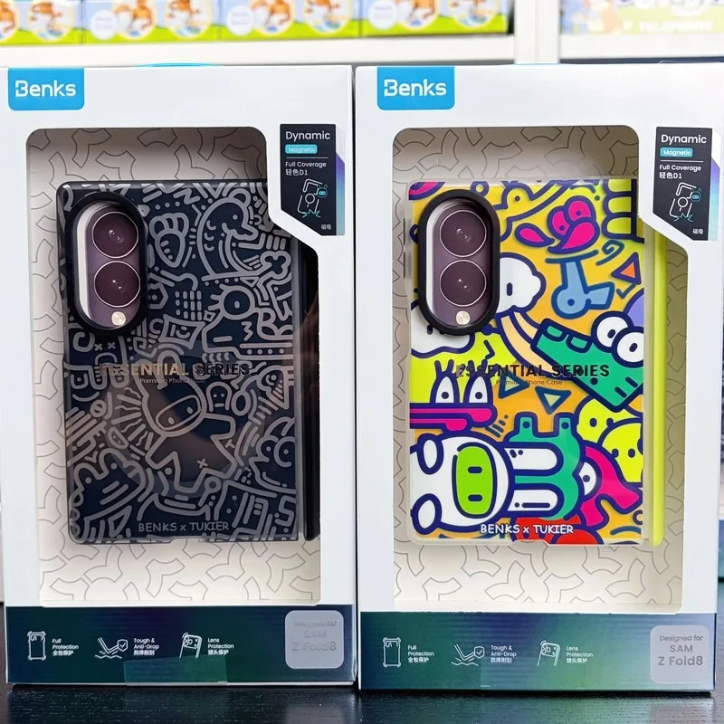For Samsung Z Fold 8 Case Cute Cartoon Rabbit Magnetic Protective Cover, Slim Shockproof Central Axis Protective Shell