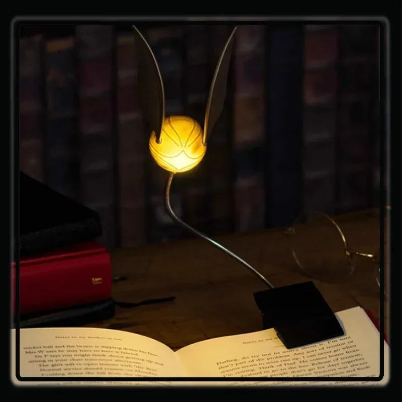 Film and Television Peripheral Golden Snitch Shape Night Light LED Movable Wings with Clip Bedside Table Lamp Children's Gift