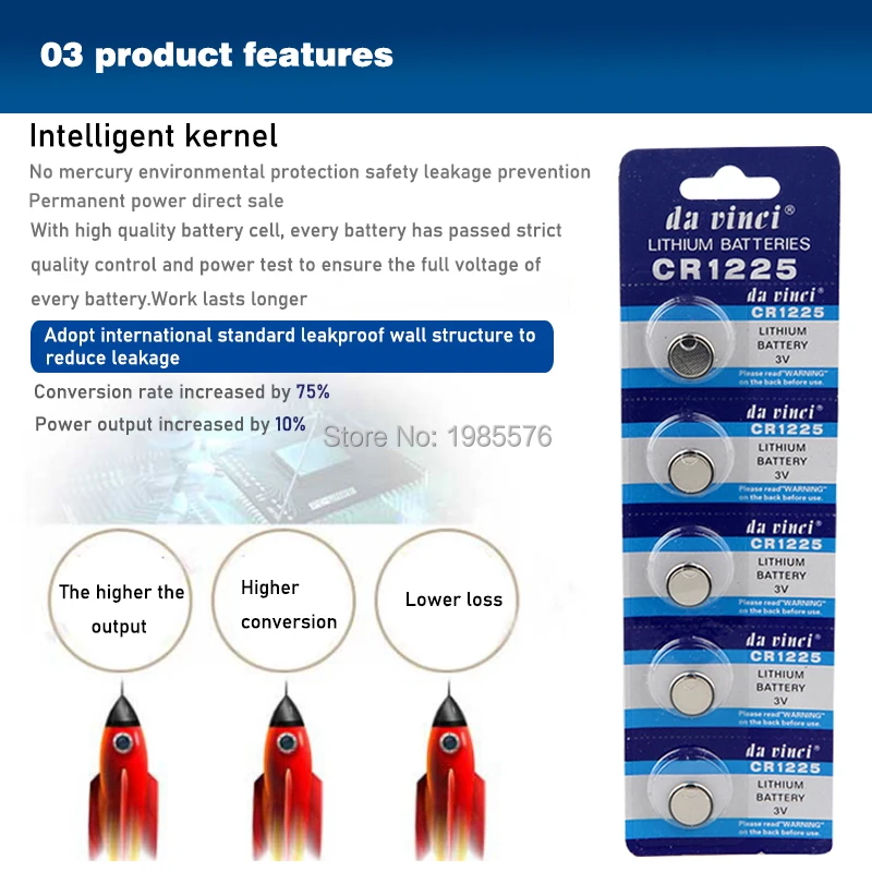 20 ชิ้น/แพ็คCR1225 แบตเตอรี่ลิเธียมLM1225 BR1225 KCR1225 เซลล์แบตเตอรี่ 3V CR 1225 สำหรับนาฬิกาของเล่นอิเล็กทรอนิกส์remote
