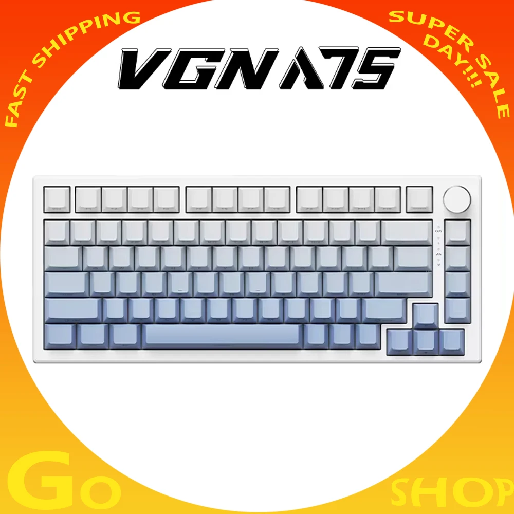 

New Vgn A75 Magnetic Swicth Mechanical Keyboard Wired Hot Swappable 75% Customized Gaming Keyboard Pc Fps Valorant Gamer Gifts