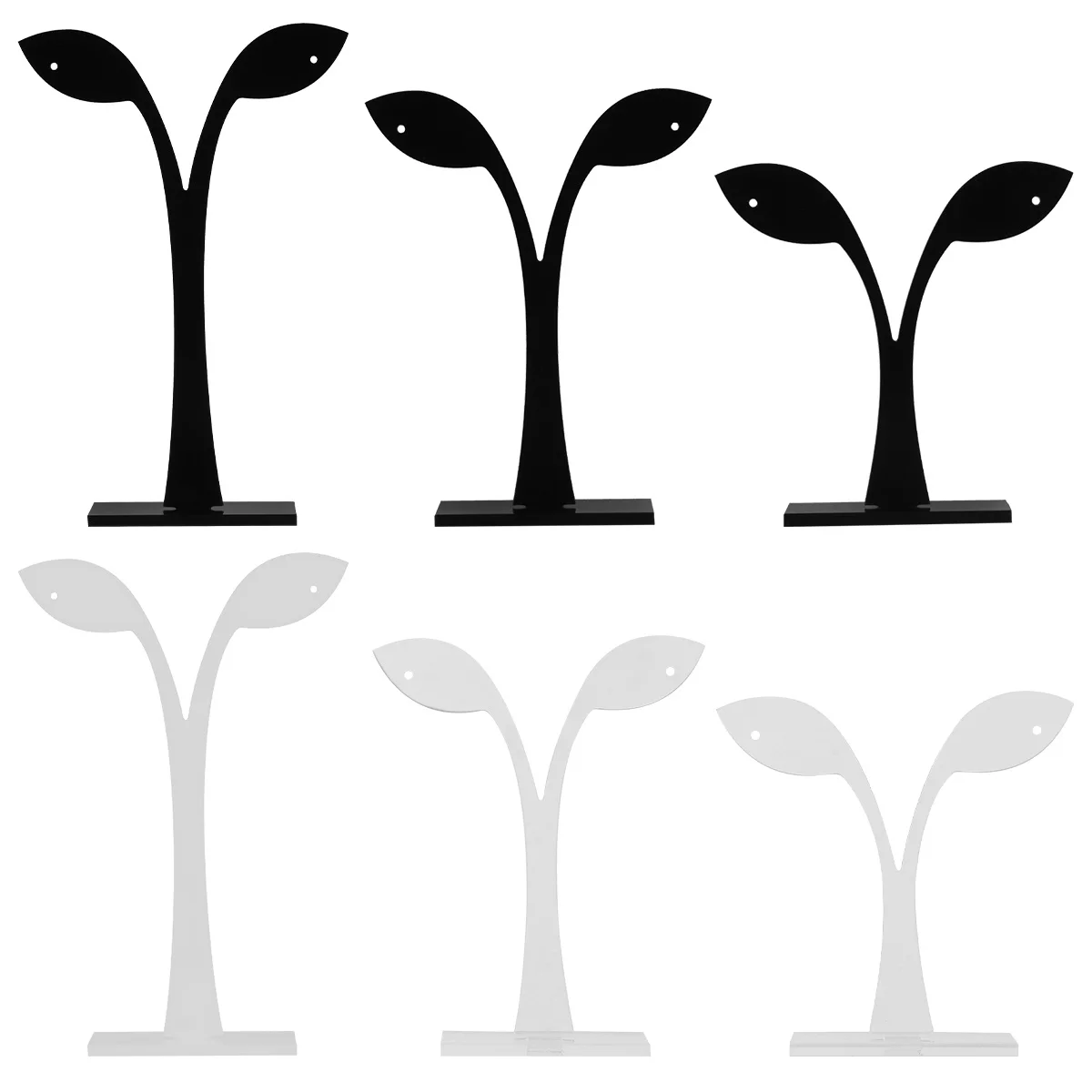 6 قطع من حامل عرض المجوهرات من الأكريليك، تصميم متين وأنيق ومفكك، منظم سهل التنظيف للأزرار والأقراط #2