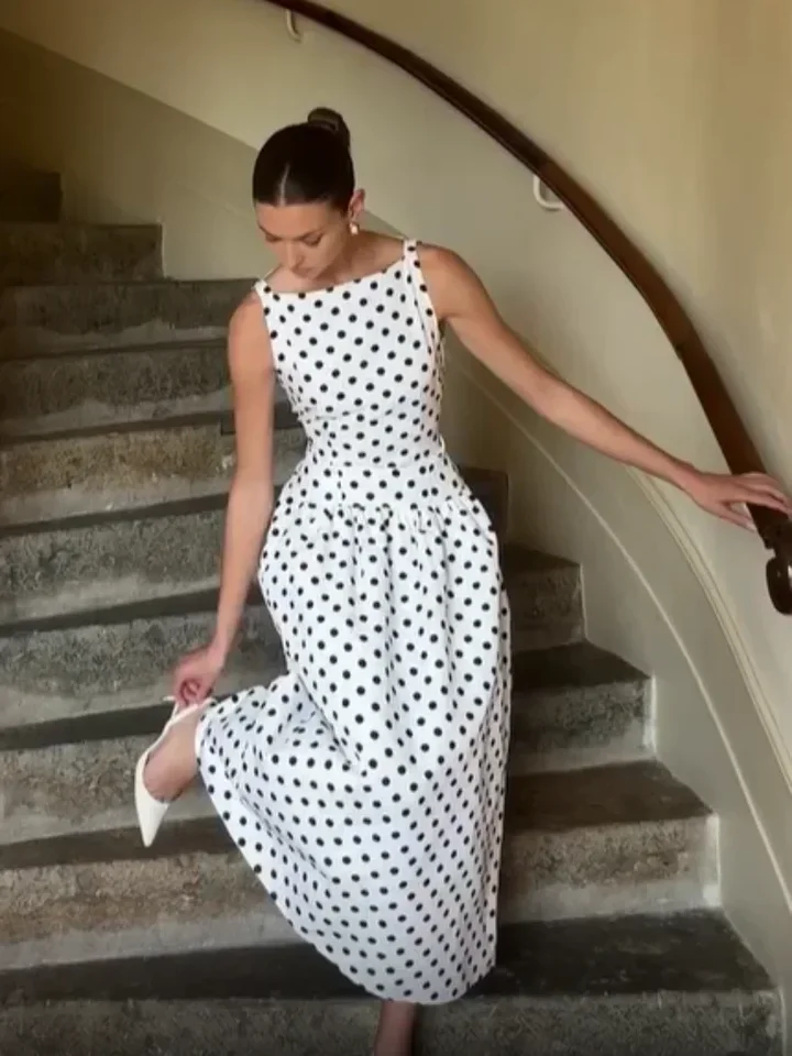 amazon black and white polka dot dress DENALI MINI DRESS