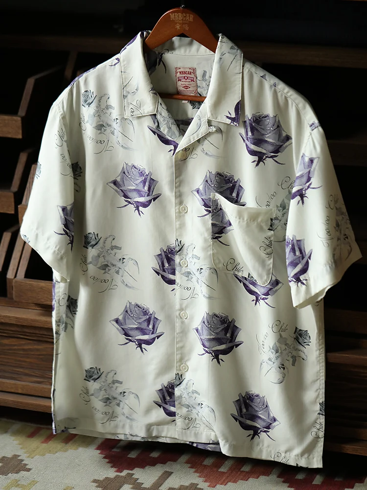 

Loose Fit ort Sve irt Outdoor Scorpion Rose Lazy Hawaii MBBCAR Narrow Width Stand Sle Breathable Youth Summer irt