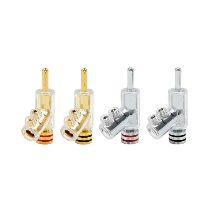 High end Rhodium Plated Gold Plated Closed Screw Lock Speaker Cable Banana Plug Connector DIY Speaker Wire Audio/video Receiver