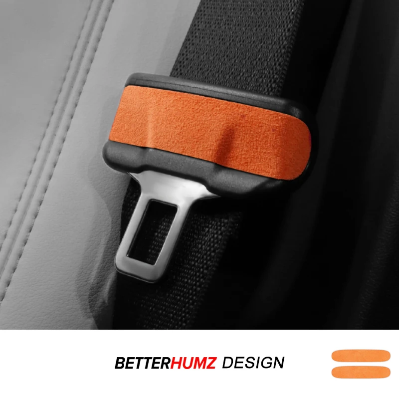 

For Tesla 2019- Model 3 Highland Model Y Juniper Made of Alcantara Seat Safety Belt Buckle Trim Sticker Car Interior Accessories