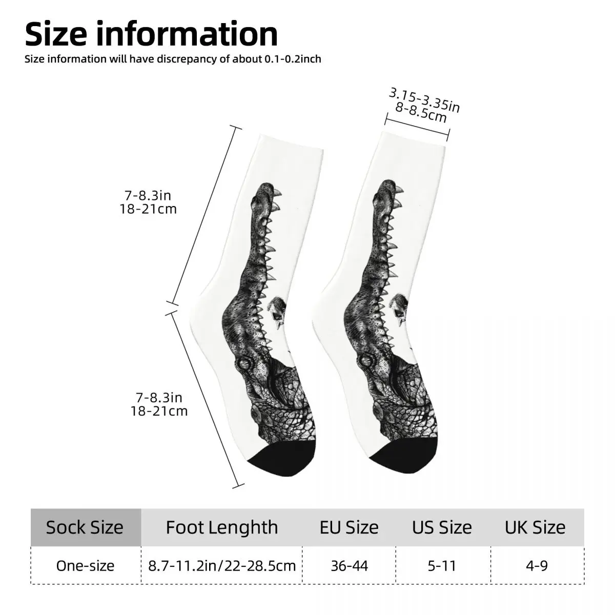 Crocodile Joker Sock Printed Man Polyester