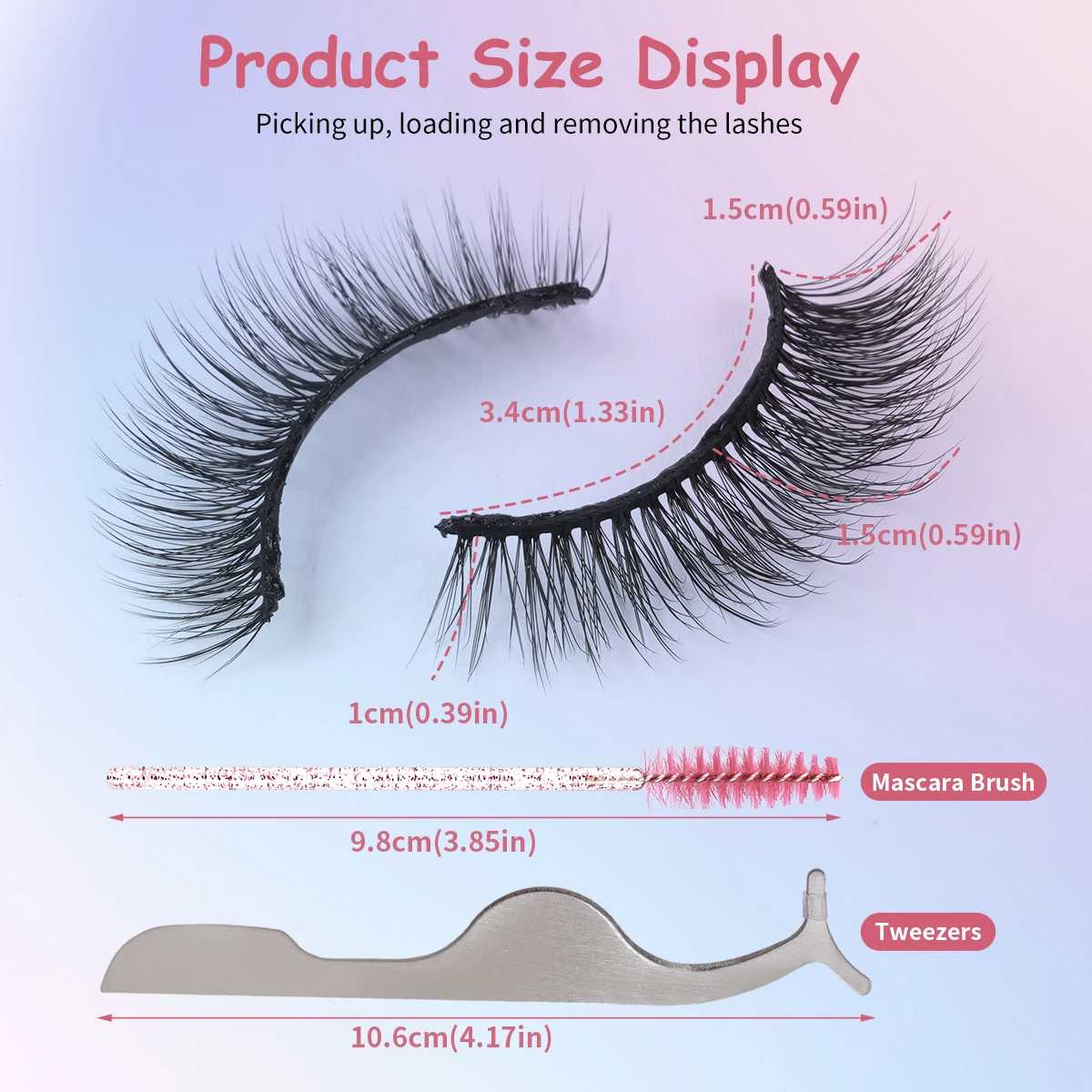 MAGEFY 5 pares de pestañas postizas con pinzas, cepillo para rímel, sin pegamento, 7-15mm, pestañas de ojos de gato, pestañas de Manga rizadas naturales, belleza