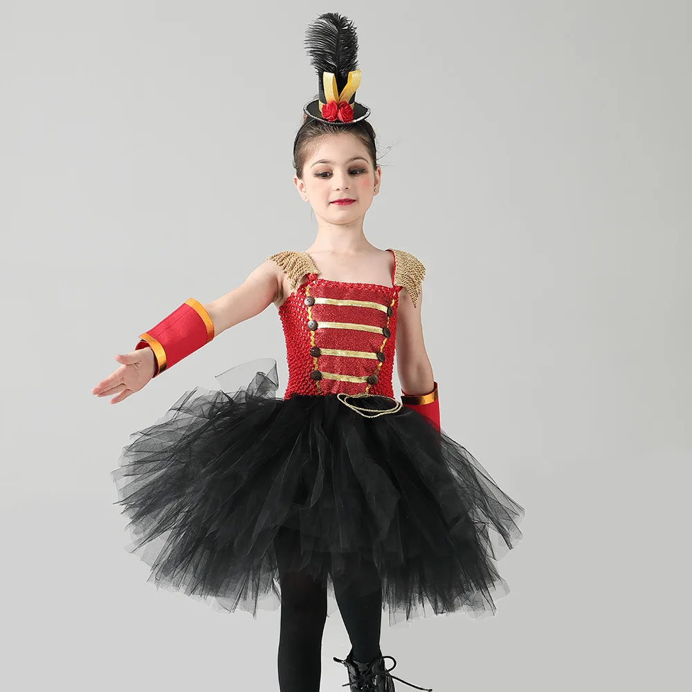 Disfraz de soldados Cascanueces para niños, disfraces de maestro de ceremonias de circo brillantes, ropa de vacaciones de Navidad para niñas, trajes de vestido tutú de Halloween