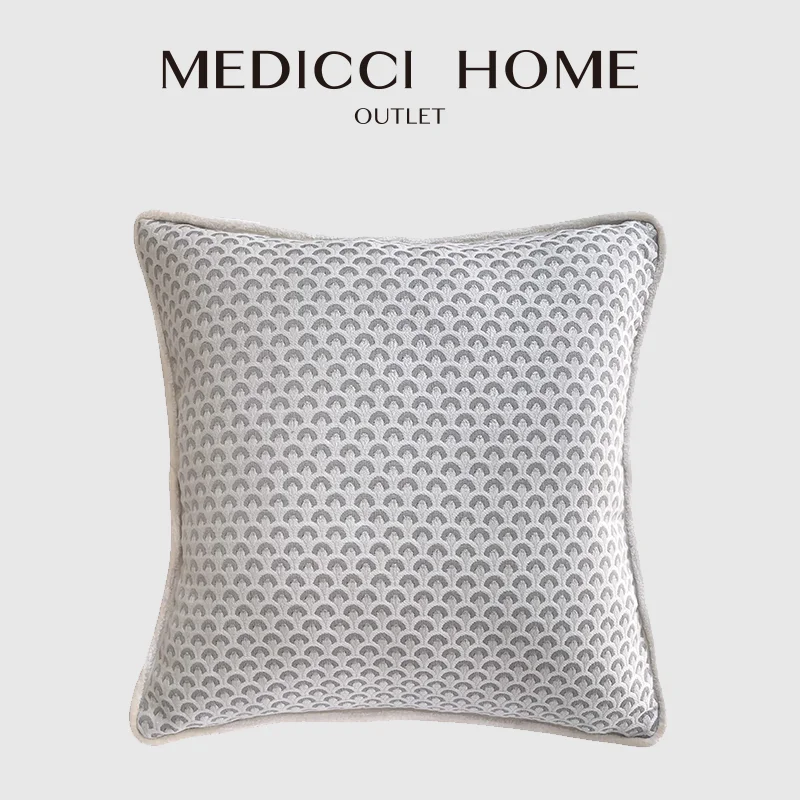 Medicci Home Circular Arch Repeating Pattern Jacquard Accent Pillowcase French Retro Decorative Cushion Cover For Sofa Couch Bed