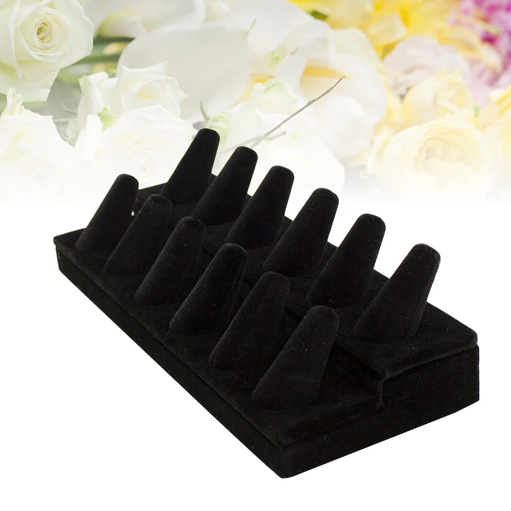 

Черное флокированное кольцо, подставка-держатель для хранения ювелирных изделий, витрина, органайзер, защитная полка для колец